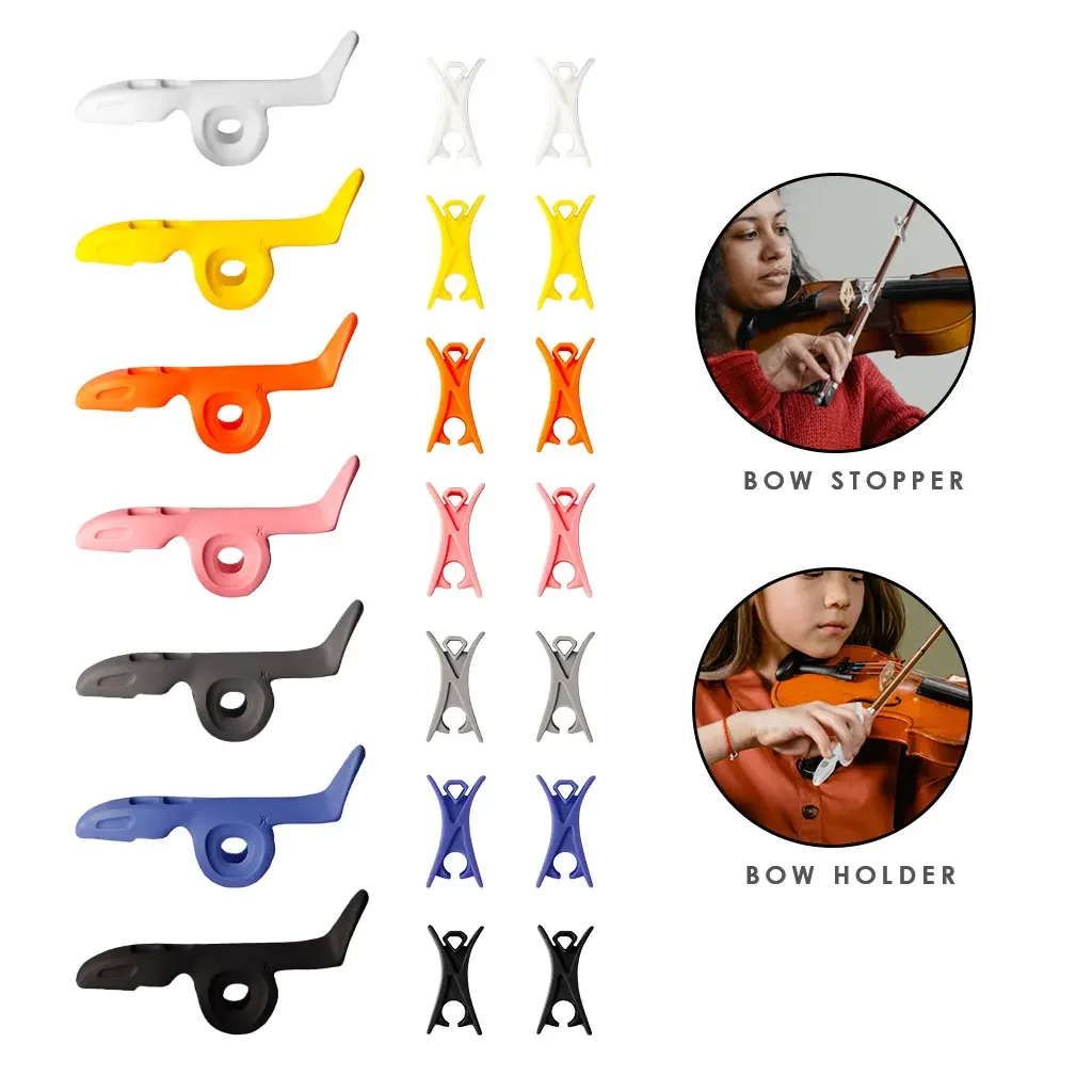 Bowpet Violin Bow Grip Correcting Universal 1/8-4/4 Violin Hold Bow Posture Corrector Beginner Fingers Plus 2 Bow Stoppers SET