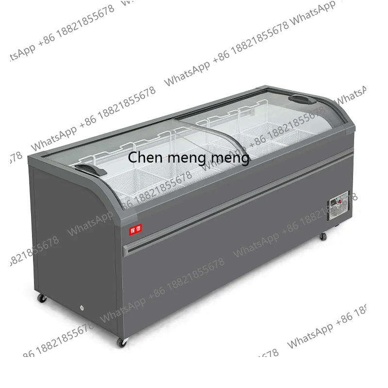 Z189 Freezer commercial large-capacity refrigerator  display fresh-keeping dual-purpose transparent glass horizontal island cabi