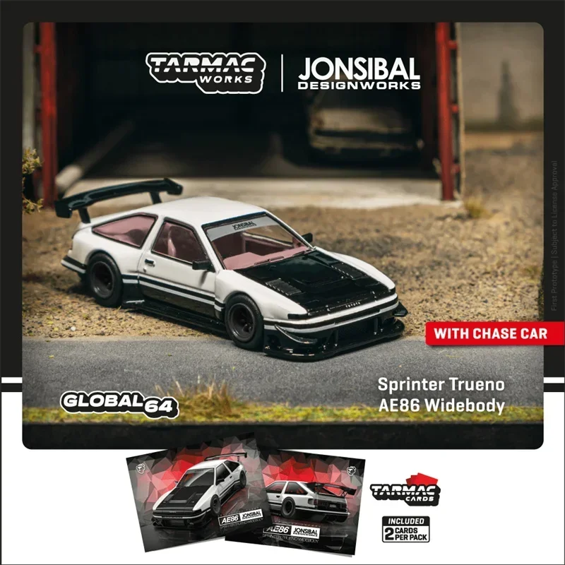 Модель автомобиля Tarmac Works 1:64 Sprinter Trueno AE86 Widebody от Jon Sibal, литая под давлением модель автомобиля