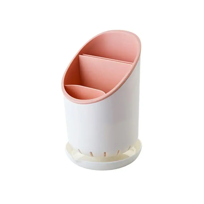 1Pcs Plastic Tableware Storage Rack With Drain Tray Chopsticks Knife Spoon Fork Drainage Rack For Household Kitchen Organizatio
