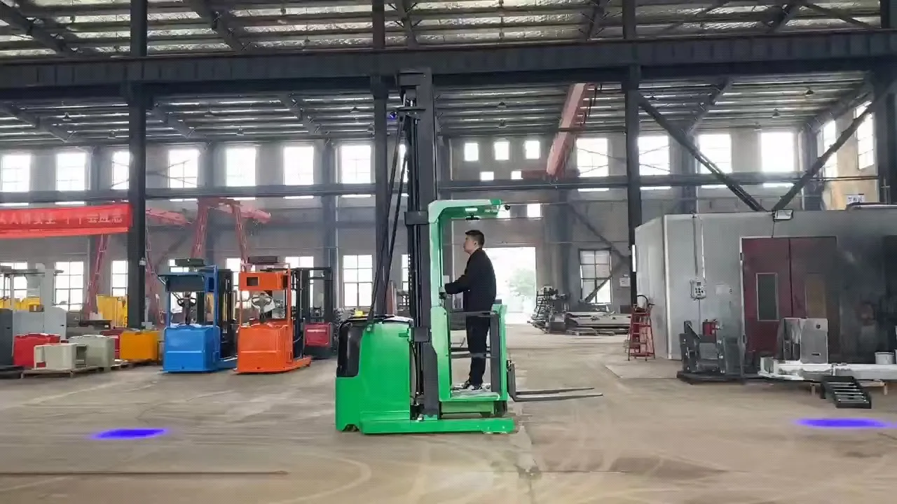 1.0ton 3300lbs Counterbalanced Electric High Level Order Picker Lithium Battery Elevated Work Pallet Lifter Platform Forklift