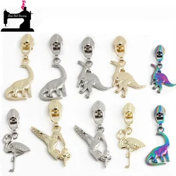 Brachiosaurus/Parasaurolophus/Hummingbird/Flamingo 5# Nylon Zipper Slider Puller For Replacement Broken Buckle Bags Accessories