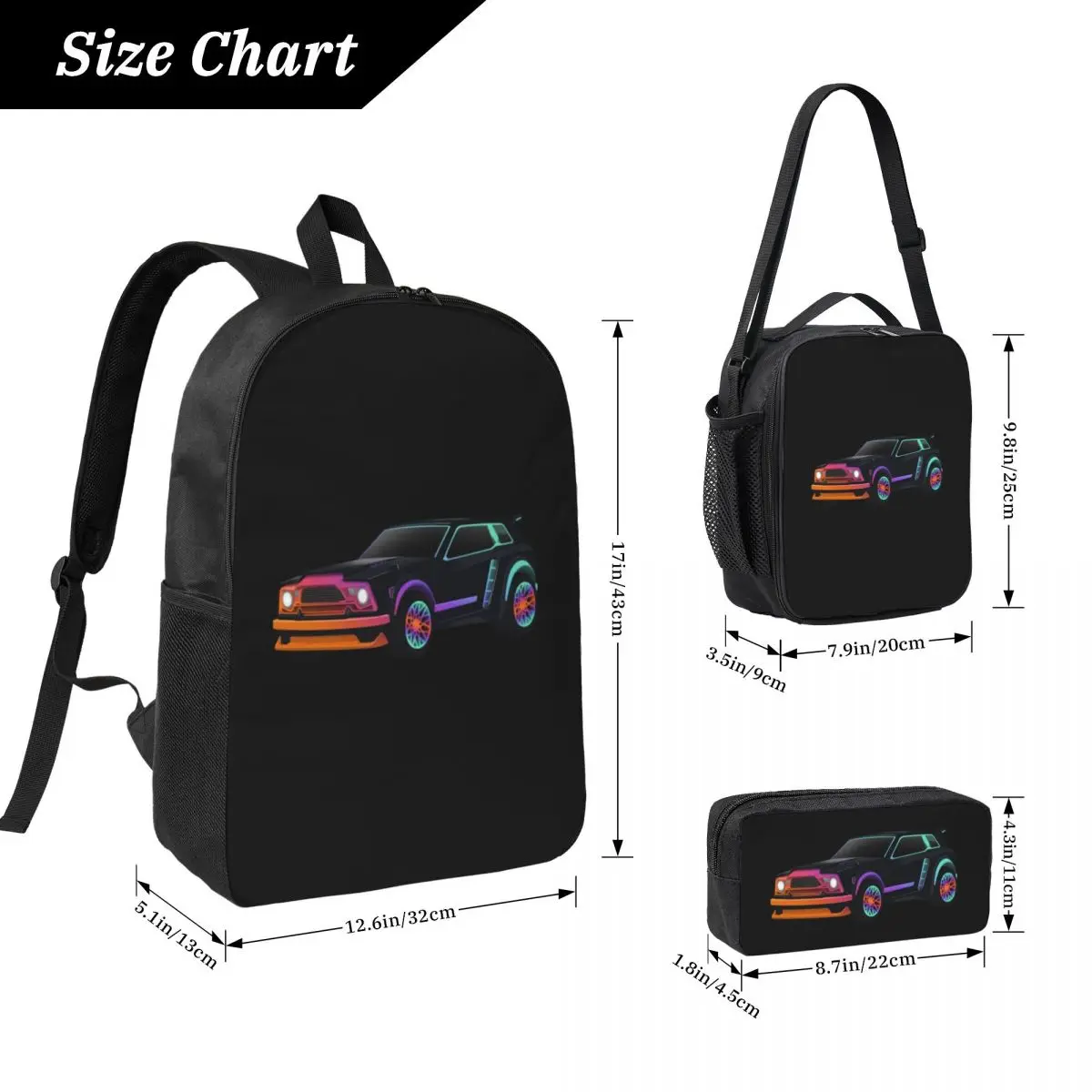 Rocket League Fennec Backpack Student Boys Girls BookBag School Bag Laptop Shoulder Bags 3ps Insulated Lunch Bag Pencil Case