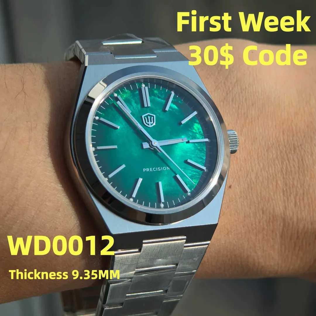 

Кварцевые часы Watchdives WD0012 VH31, 37 мм, ультратонкие, 9,35 мм, с сапфировым стеклом, интегрированным браслетом, BGW9 Lume, 100M