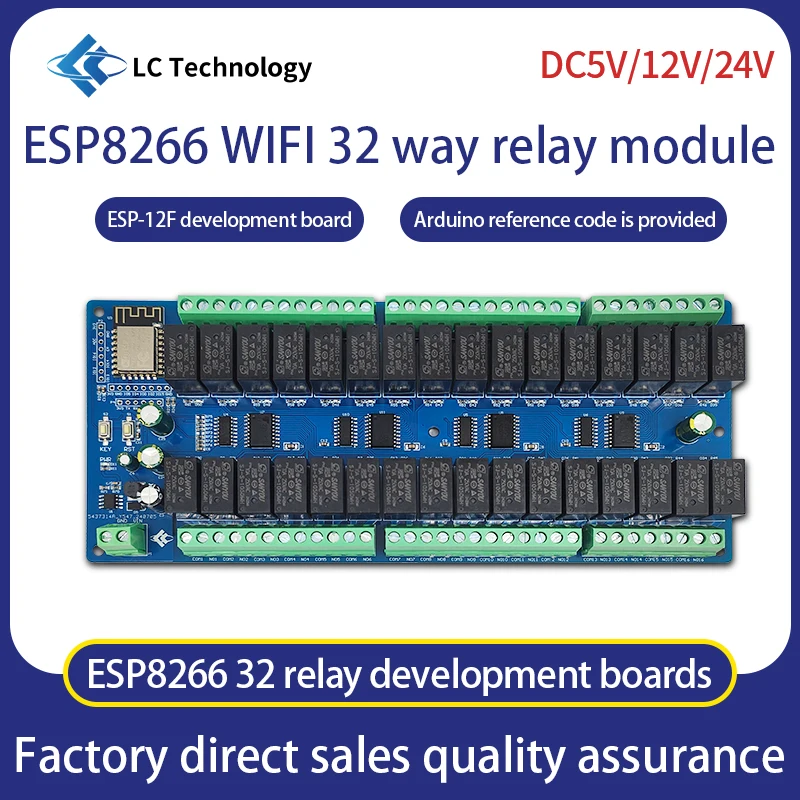 

DC5V/12V/24V power supply ESP8266 WIFI32 channel relay modul