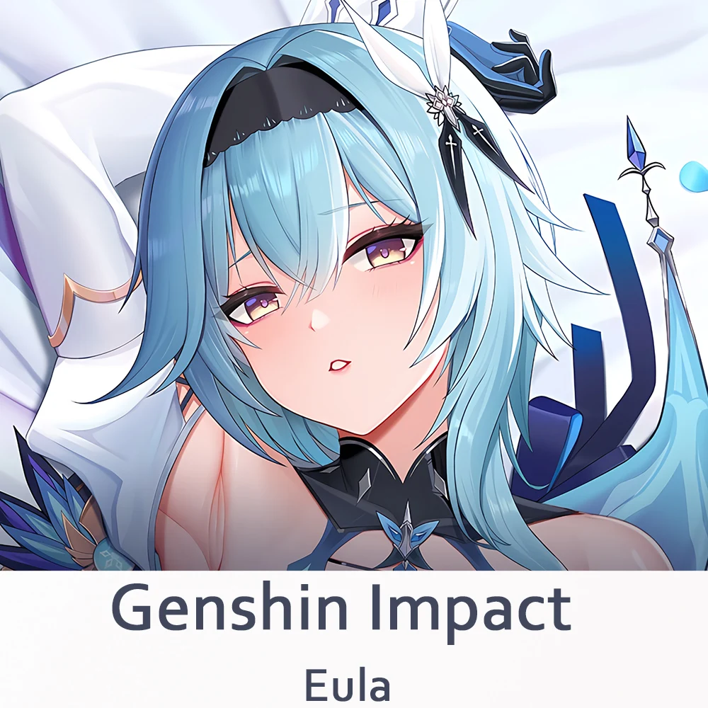 

Genshin Impact Eula Dakimakura 2WAY Hugging Body Pillow Case Anime Game Otaku Pillow Cushion Cover Xmas Gifts