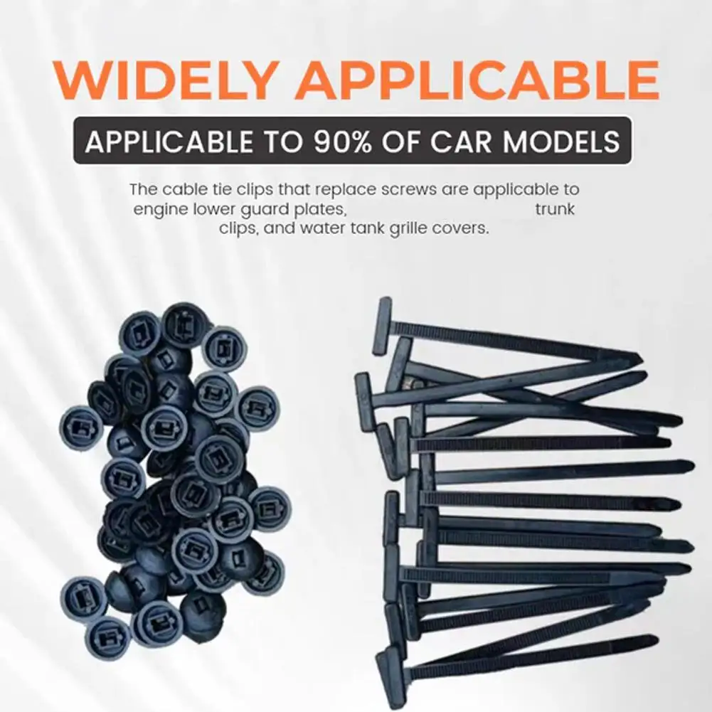 

Nylon Automotive Installation Black Push Mount Cable Zip Ties Assorted Sizes, Heavy Duty Self-Locking UV Resistant Wire Ties