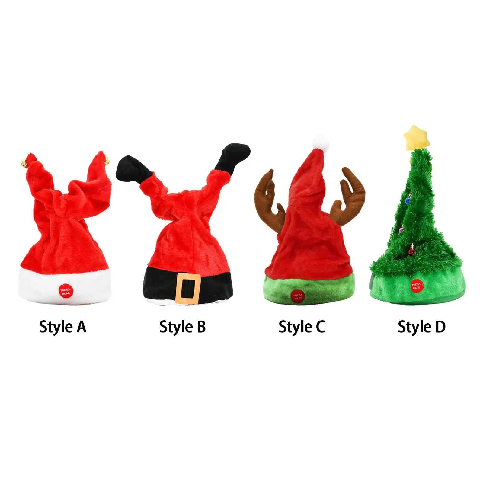 قبعة سانتا الراقصة القبعات الكهربائية للأصدقاء لوازم عيد الميلاد