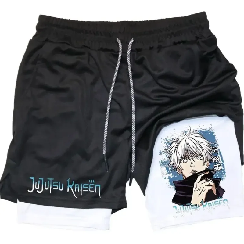 

Jujutsu Kaisen 2025 New Collection Sport Shorts - Gojo Satoru 'Unlimited Void' Print with Adjustable Drawstring & Anime Graphics
