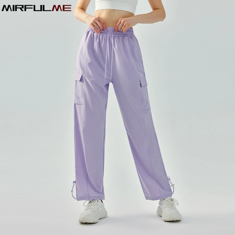 Pantalones deportivos para correr para mujer, pantalón de chándal holgado y fino con cordón de S-5XL para entrenamiento, pierna ancha para exteriores, gimnasio y Fitness