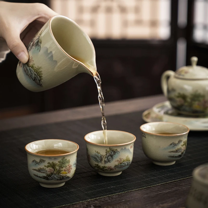 

Portable Travel Tea Set Porcelain Kung Fu Gift Minature Luxury Tea Set Chinese Style Afternoon Taza De Te Home Decoration AB50TS