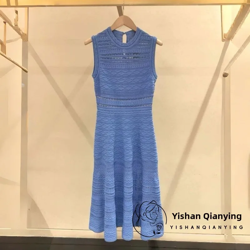 

Light M Home 2026 Spring Faion Diamond Pattern Wave Texture Hollow out Svel Knitted Dr Ele Simple Sle