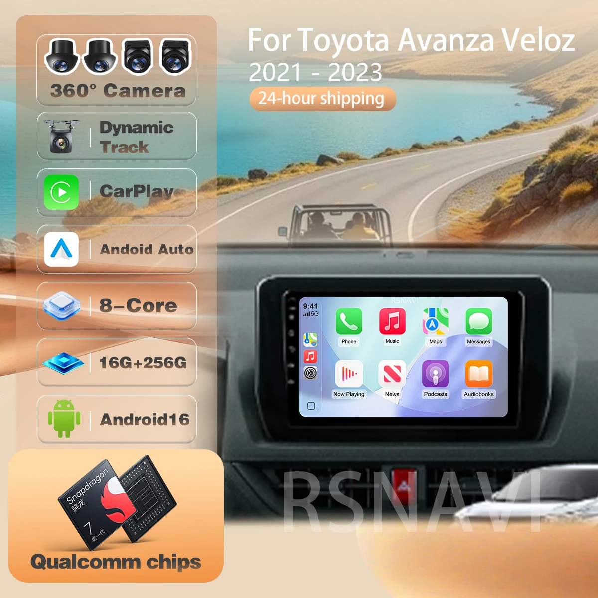 For Toyota Avanza Veloz 2021 - 2023 Carplay Auto Car Radio Player DSP Multimedia Stereo steering wheel app control Android 16