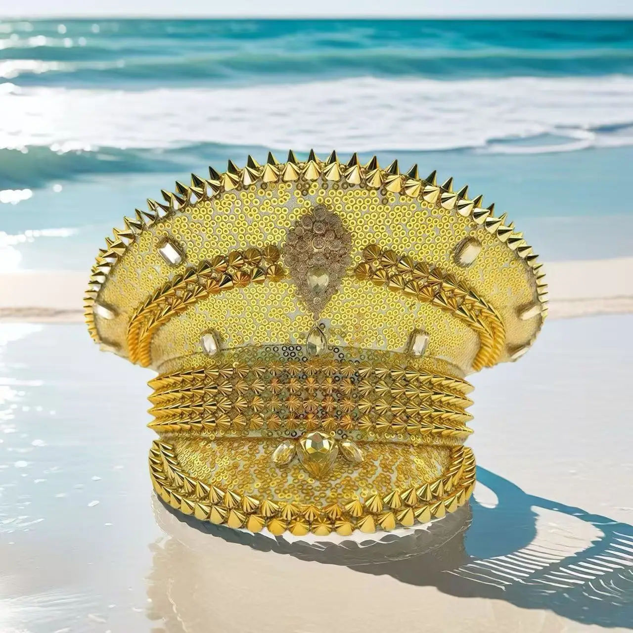 

Шляпа капитана в стиле стимпанк со стразами для карнавала, Марди Гра, винтажные военные аксессуары и головные уборы для мужчин и женщин