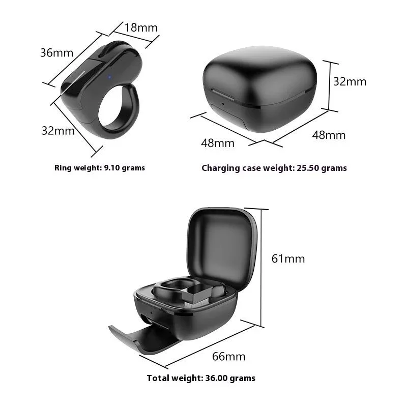 Ring Mouse Mini Light Weight Bluetooth 2.4g Dual-Mode Rechargeable Wide Compatible Remote Control Selfie Scan Short Video Speech