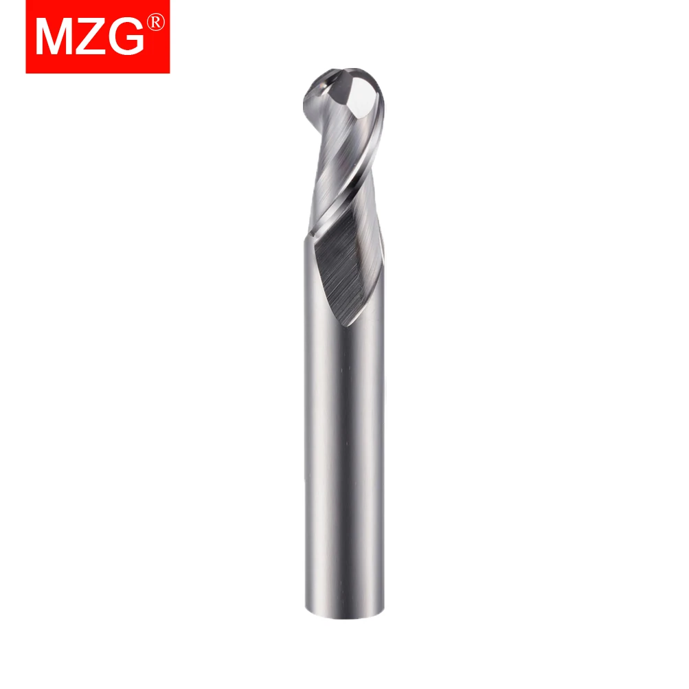 MZG Ball End Mill 2 Flute HRC45 HRC55 HRC65 Nano Coating Hard Steel Cast Iron Brass Carbide Tool Tungsten Milling Cutter