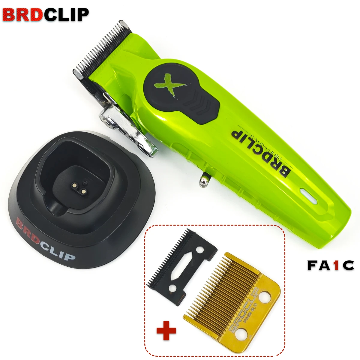 

Профессиональная электрическая машинка для стрижки волос BRDCLIP FA1C, 7500 об/мин, высокоскоростной двигатель, 2500 мА/ч, триммер, лезвие DLC с базовой лампой