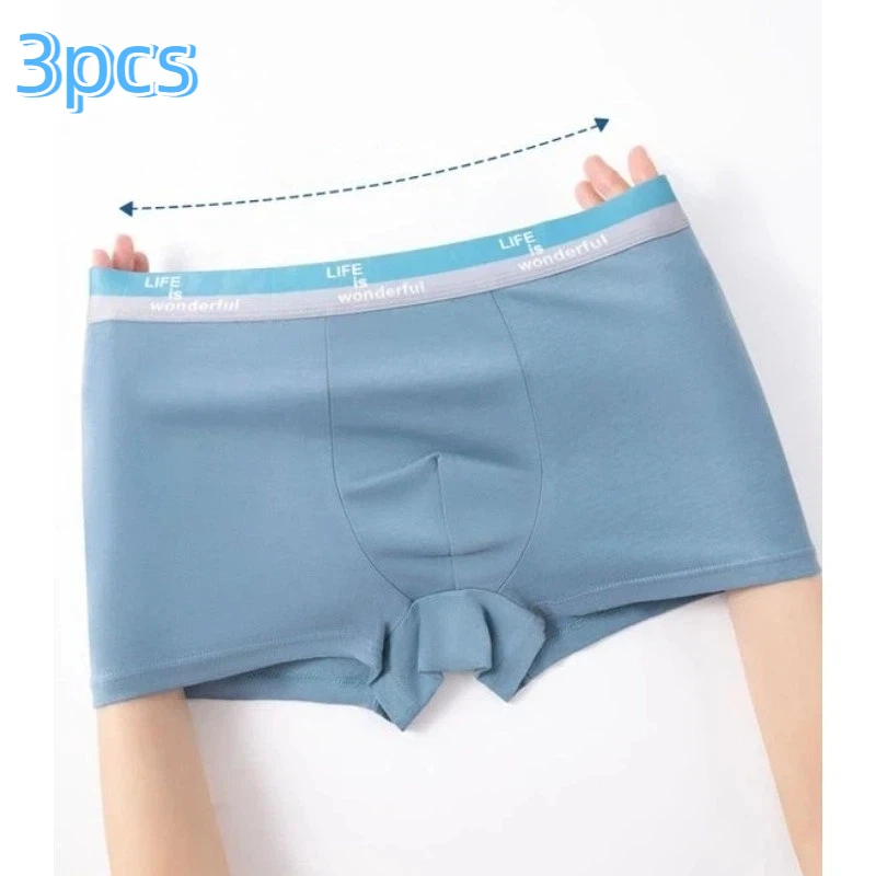 3PCS Asian Size Comfortable Panties Men Fashion Underwear Male Boxer Shorts Cotton Men's Boxer Briefs Man Breathbale Underpants