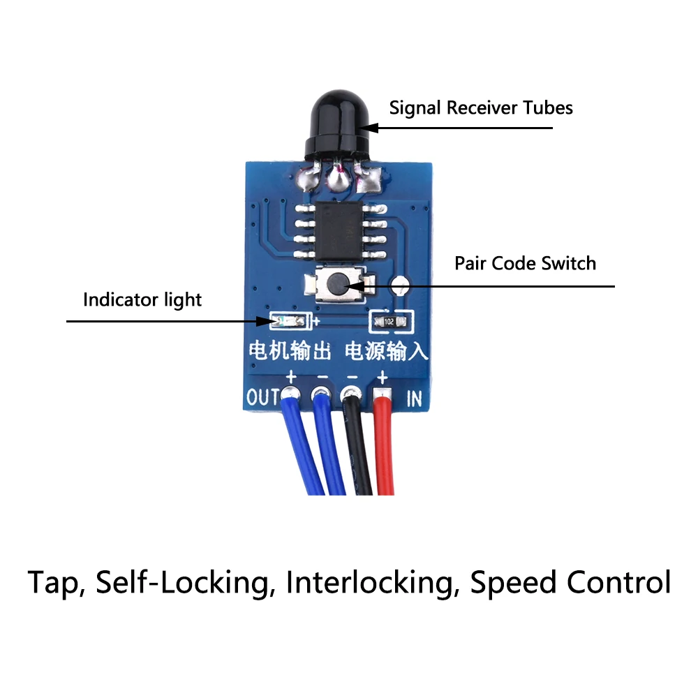 DC 3-12V Wireless Remote Control DC Motor Speed Controller DC Brush Motor PWM Speed Regulation Governor Module Forward Reverse