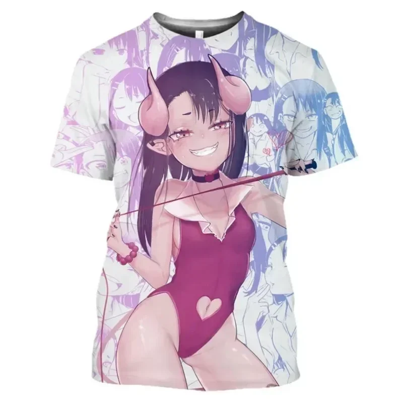 2024 Summer New Anime Nagasaki Jun Pattern 3D Printed T-shirt Fashion Casual Sports Short Sleeve Loose Comfortable Men\'s Top