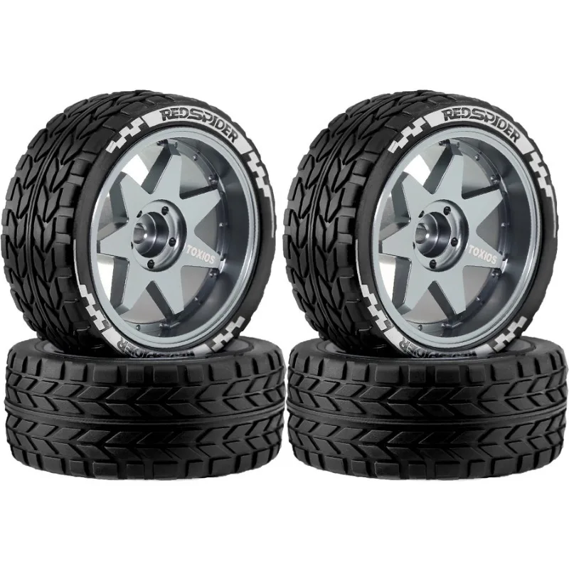 

4pcs 1/10 65mm Tire Metal Wheel Rim 12mm Hex for Tamiya TT01 TT02 TT02B TA06 XV01 XV02 PTG-2 1/10 RC Racing Car Upgrade Parts