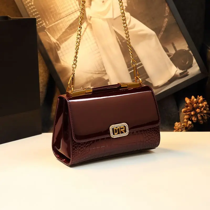 Neue Achseltasche Pendler-Damentasche aus Leder mit glänzendem Gesicht, Schulterhandtaschen für Frauen, P® Sverdansen