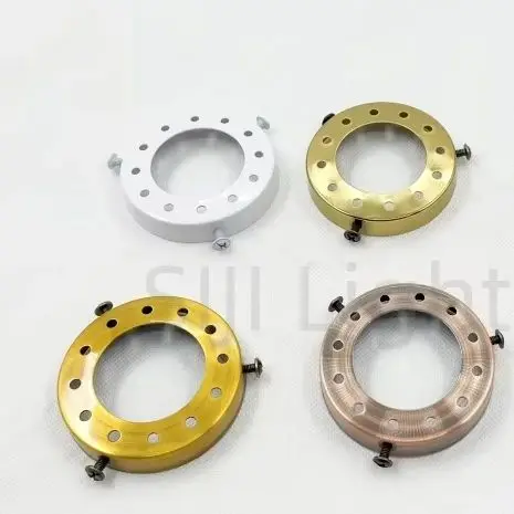 Vintage Lamp Holder Fixing Ring Iron Lamp Base Decorative Cover Metal Porous Cover Retro LED Pendant Light Iron Ring Lampshade