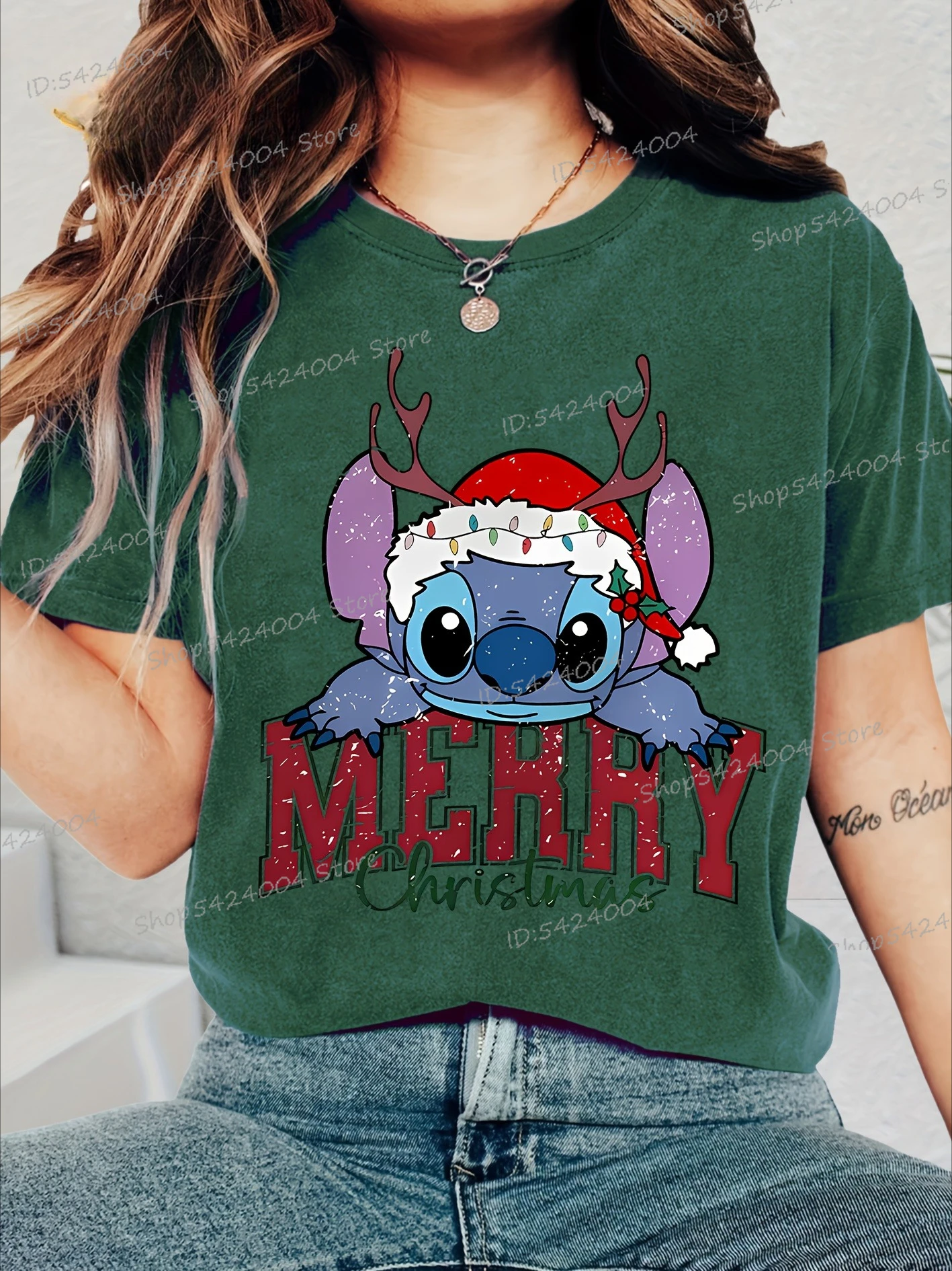 تي شيرت نسائي "عيد ميلاد سعيد"، بلايز كاجوال بأكمام قصيرة مع طباعة الرنة ندفة الثلج الاحتفالية، هدية قمصان عيد الميلاد