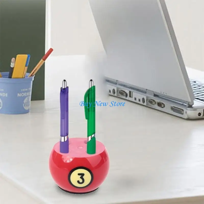 

20CE Resin Billiard Ball Pen Holder Pencil Rack Desk Funny Table Decoration