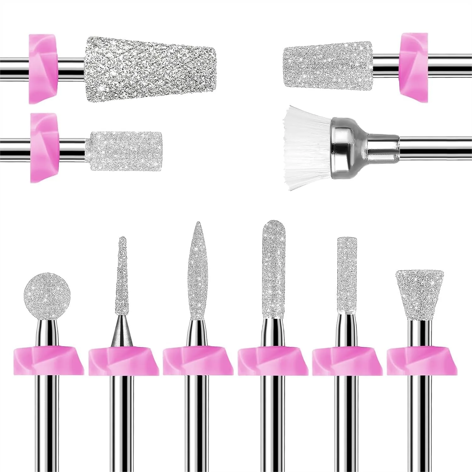 

10Pcs Diamond Nail Drill Bits Set for E-File, Cuticle Cleaner Bits for Acrylic Nail Art, Manicure & Pedicure Tools for Salon
