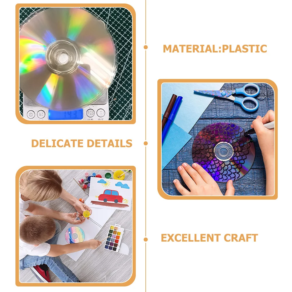 

10pcs Diy Aesthetic Wall Clear Handmade Craft For Room Decoration Painting Writing Transparent Cd Decor Blank Discs For Dyeing