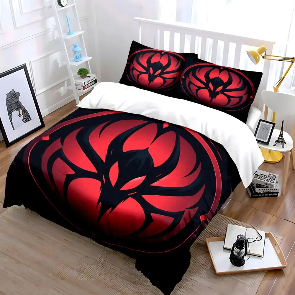 Red Demon Logo Set Decor Soft Comfortable Duvet Cover Bedding Set Included 1*Duvet Cover & 2*Pillowcases, gift