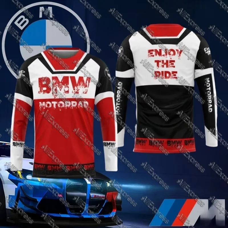 

2025 BMW High-End Quick-Drying Breathable Long-Sleeve Casual T-Shirt Breathable Luxury Bimmer Sports Cycling Suit Top for Moto