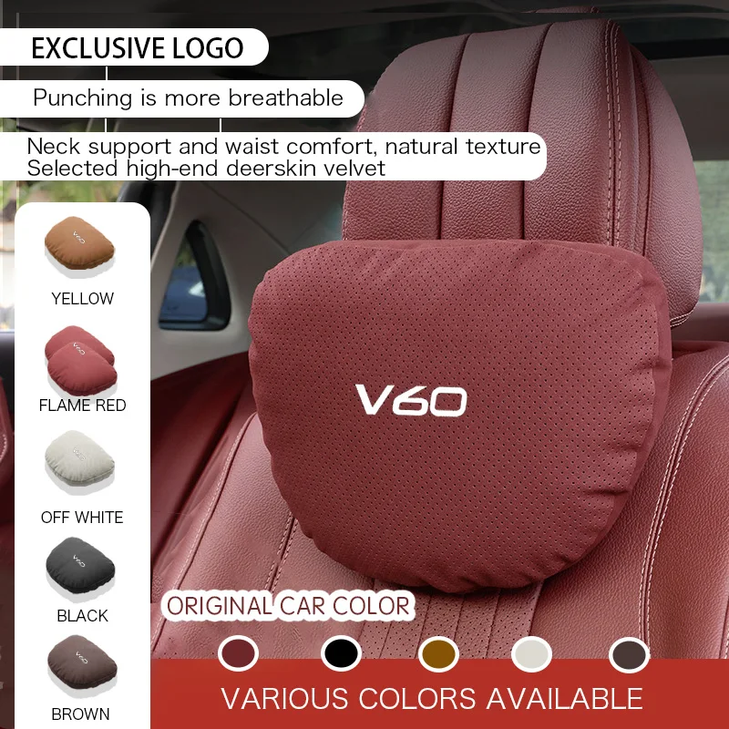 

Car Headrest Lumbar Support Pillow Spine Neck Pillow Seat For Volvo V60 V70 V80 S90 S70 XC40 XC90 T4 Accessories 2015 2019 2024