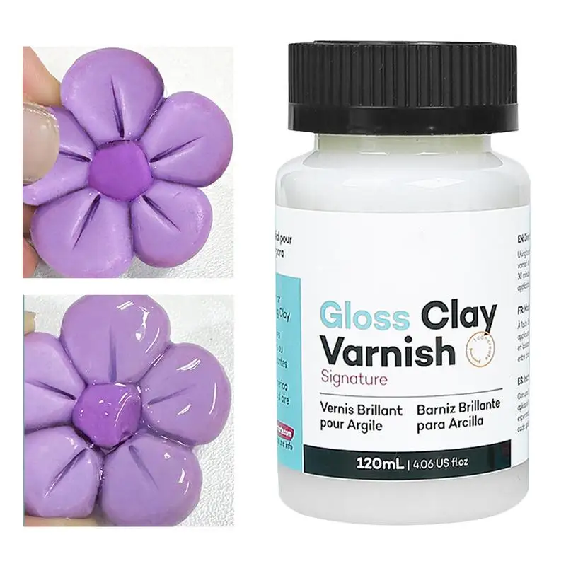 120ml Glossy Clay Varnish Gloss Signature Clay Sculpture Sealant for Polymer or Air Hardening Clay Keep Glossy