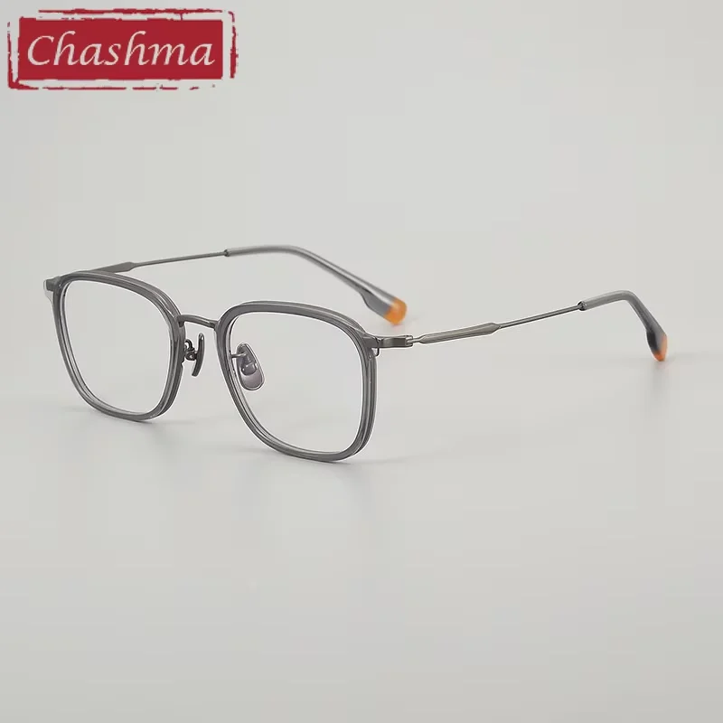 Chashma Prescription Glasses Men Optical Acetate Pure Titanium Eyewear High Quality Gafas Spectacles for Women Recipe Eyeglasses