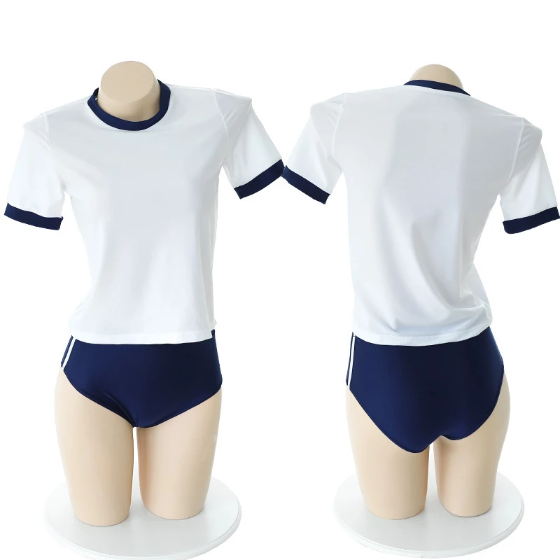 2023 Blue Japanese High School Student Gymnastics Suit Cosplay Clothes Sexy Girl Uniform Nightgown Sport Swimsuit For Women