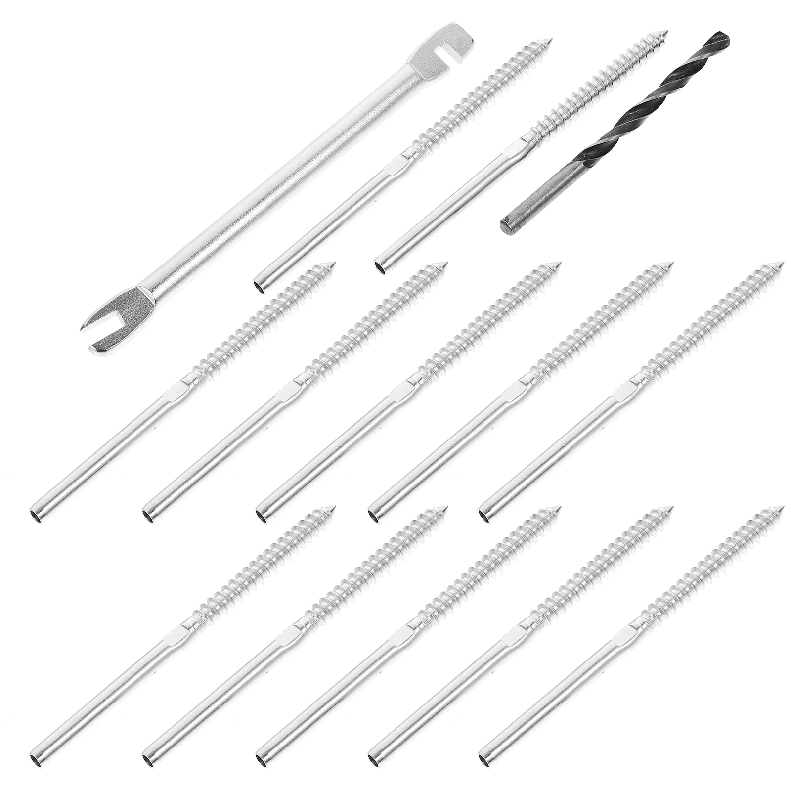 

1 set 1 Set Steel Cable Railing Kit 1/8 Inch Lag Screws Deck Stair Hardware Outdoor Indoor Wood Posts Fixing System