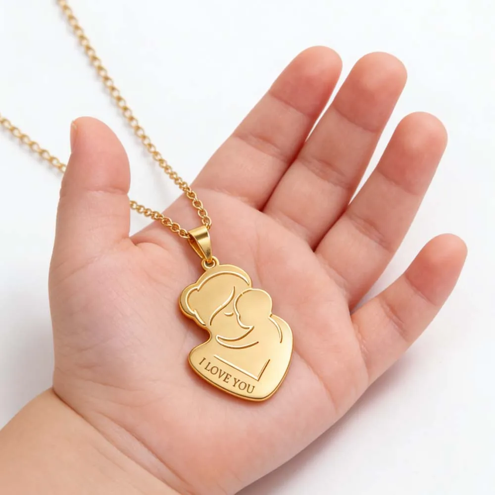 Mother Day Mom Necklace Custom Name Personalized Family Gift For Women Men Chain Gold Color Stainless Steel Pendant Jewelry