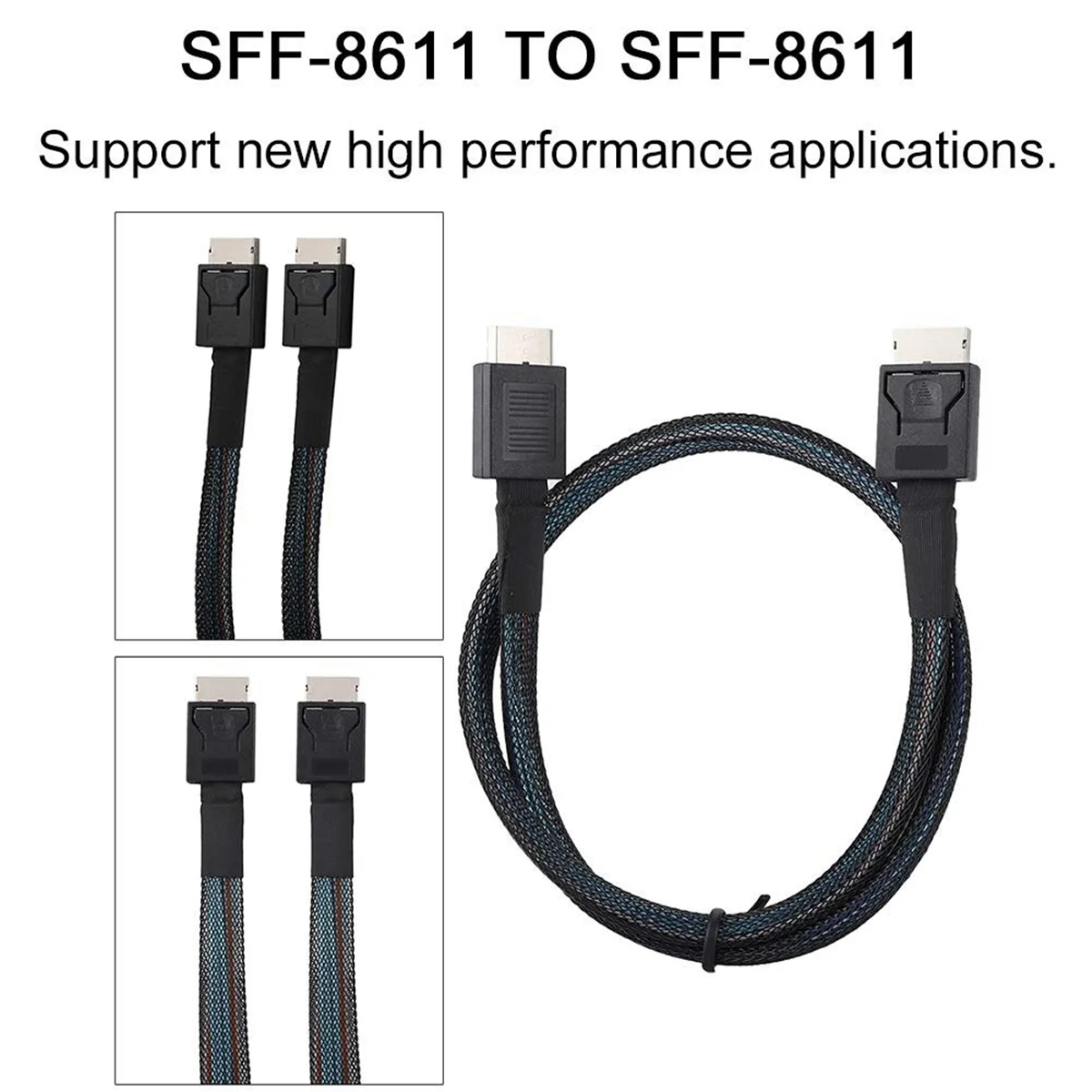 AT87-Mini Sas Server Multi-Function Convenient Hard Disk Cable Oculink SFF-8611 Pcie4.0 Array Card Connection Cable