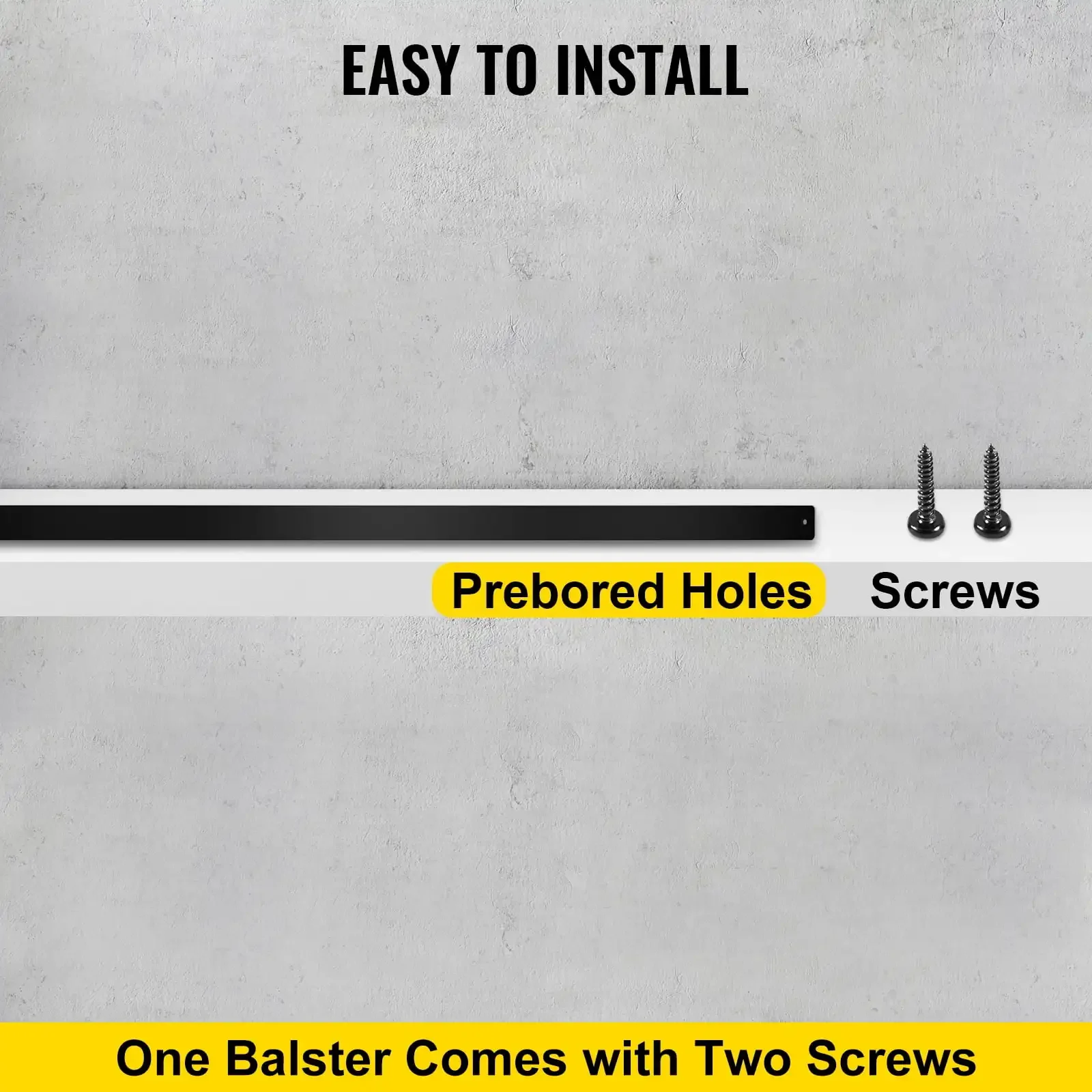 Balusters de deck, 16 unidades de eixos de deck de metal, balaústre de escada de 29,5"x1" com parafusos