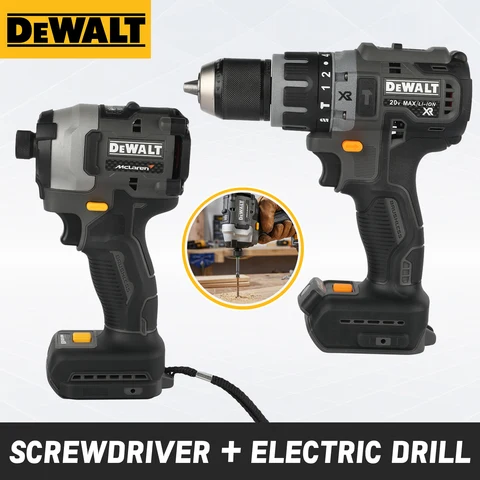 Parafusadeira Elétrica DeWalt 20V McLaren DCF85M com Motor Sem Escovas, Furadeira Elétrica e Furadeira de Impacto - Kit Combinado