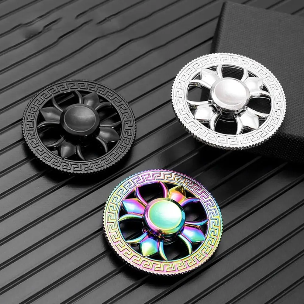 Zabawki Żyroskop Obrotowy Okrągły Spinner Antystresowy Stop Cynku Łagodzą Zmęczenie Spinner Biurkowy Metalowy Żyroskop Palcowy Dla Dorosłych