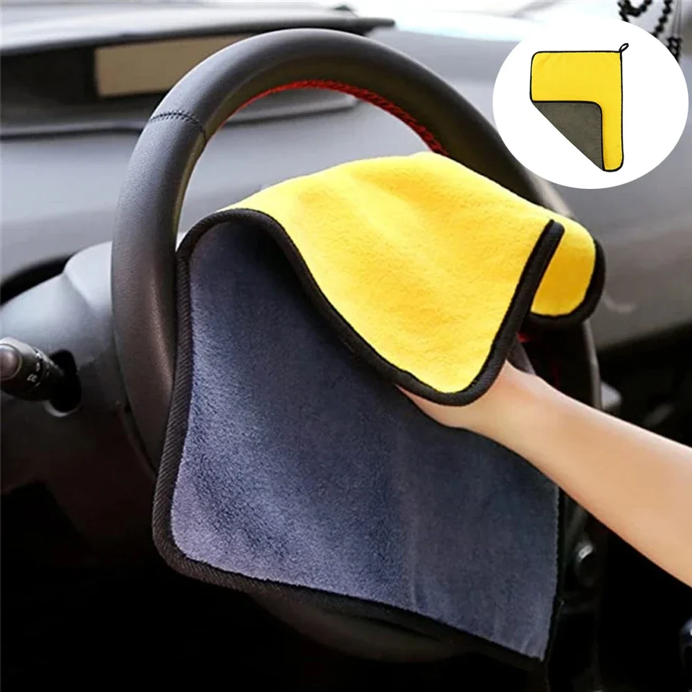 1/3/10/40Pcs Top Microfiber Car Cleaning Towel Thicken Soft Drying Cloth Car Body Washing Towels Double Layer Clean Rags Detail