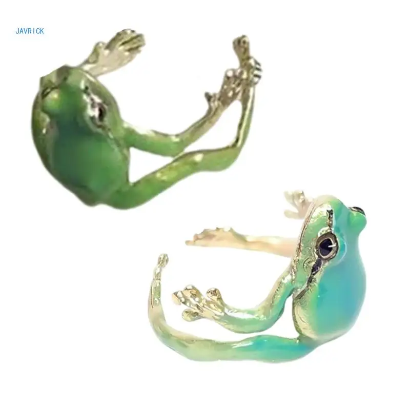 

Pack of 2 Adjustable Frogs Shaped Ring Creative Animal Jewelry for Women