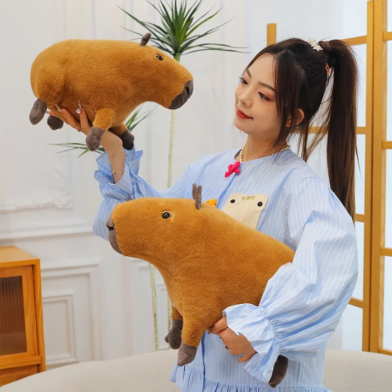 Juguete de peluche de capibara Kawaii, lindo Animal relleno, muñeco de capibara, divertido conejillo de indias, juguete suave para niños, regalo de cumpleaños