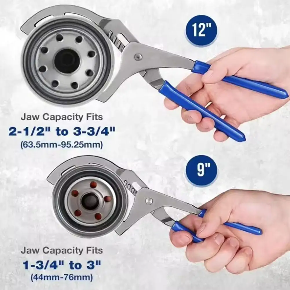 

Регулируемый ключ для зажима масляного фильтра, стальной 9/12-дюймовый ручной фильтр для обслуживания масляного инструмента, разборка автомобиля E1O0
