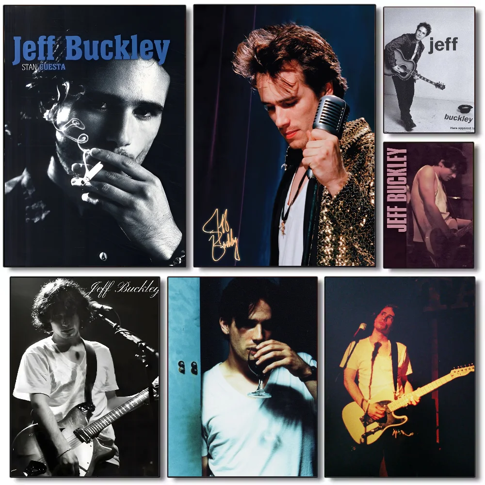 Póster J-jeff B-Buckley Singer, arte HD, pared adhesiva, impermeable, hogar, sala de estar, dormitorio, bar, decoración estética