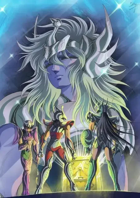 Pintura en lienzo de Saint Seiya Virgo Gold Knight, póster impreso de arte de pared de anime japonés, imagen de dibujos animados en HD para decoración del hogar, regalo
