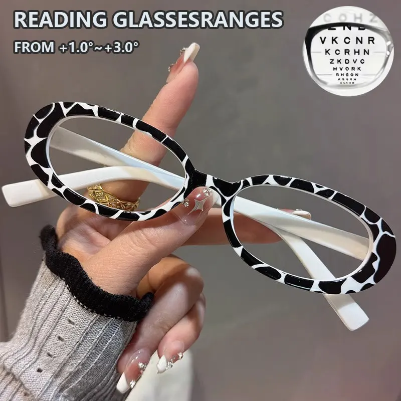 1 Pair of New European and American Style Cat-Eye Oval High-Quality Trendy Versatile Women's High-Definition Reading Glasses, Elegant and Simple, Made of Pc Material, with Degrees Ranging from +1.0 to +4.0, Suitable for Computer/Tv/Mobile Phone Use, Ideal for Daily Computer Office Work